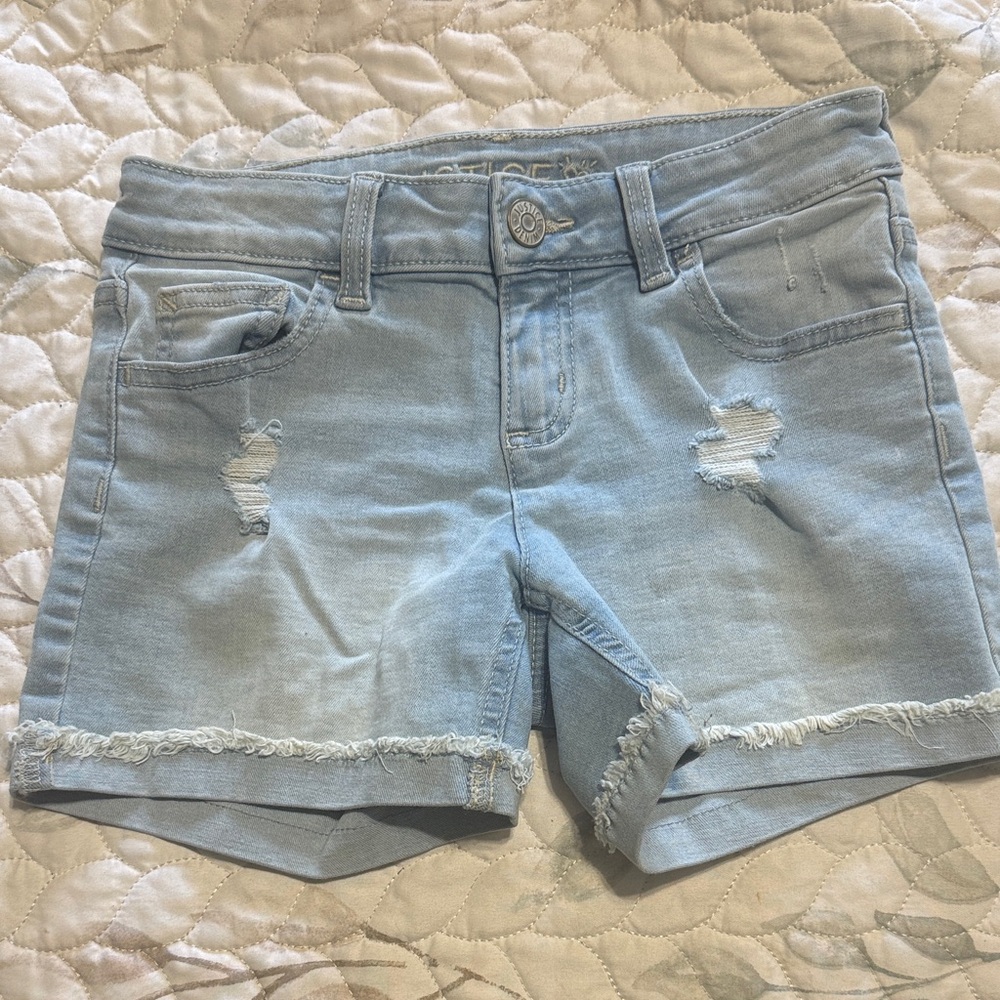 Justice Light Blue Denim Shorts